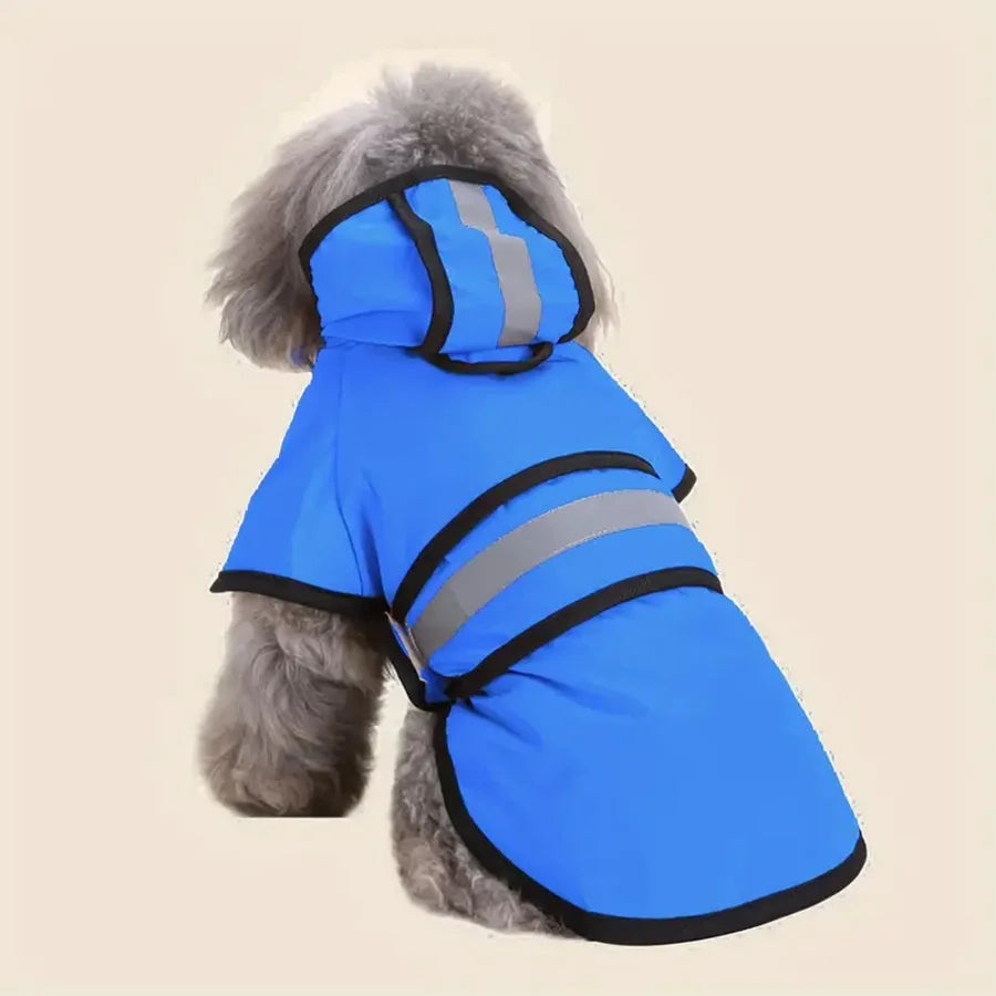 Dog Raincoat -Adjustable Waterproof & Windproof.  Keep Your Pet Dry And Comfortable.  Blue and Yellow