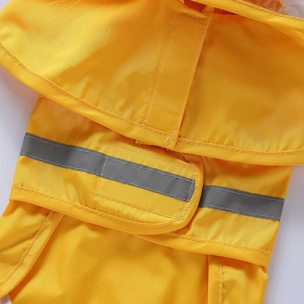 Fashionable Reflective Pet Dog Raincoat, Cute Animal Raincoat Pet Hooded Waterproof Jacket, Clothes Dog Clothes for Big Dogs