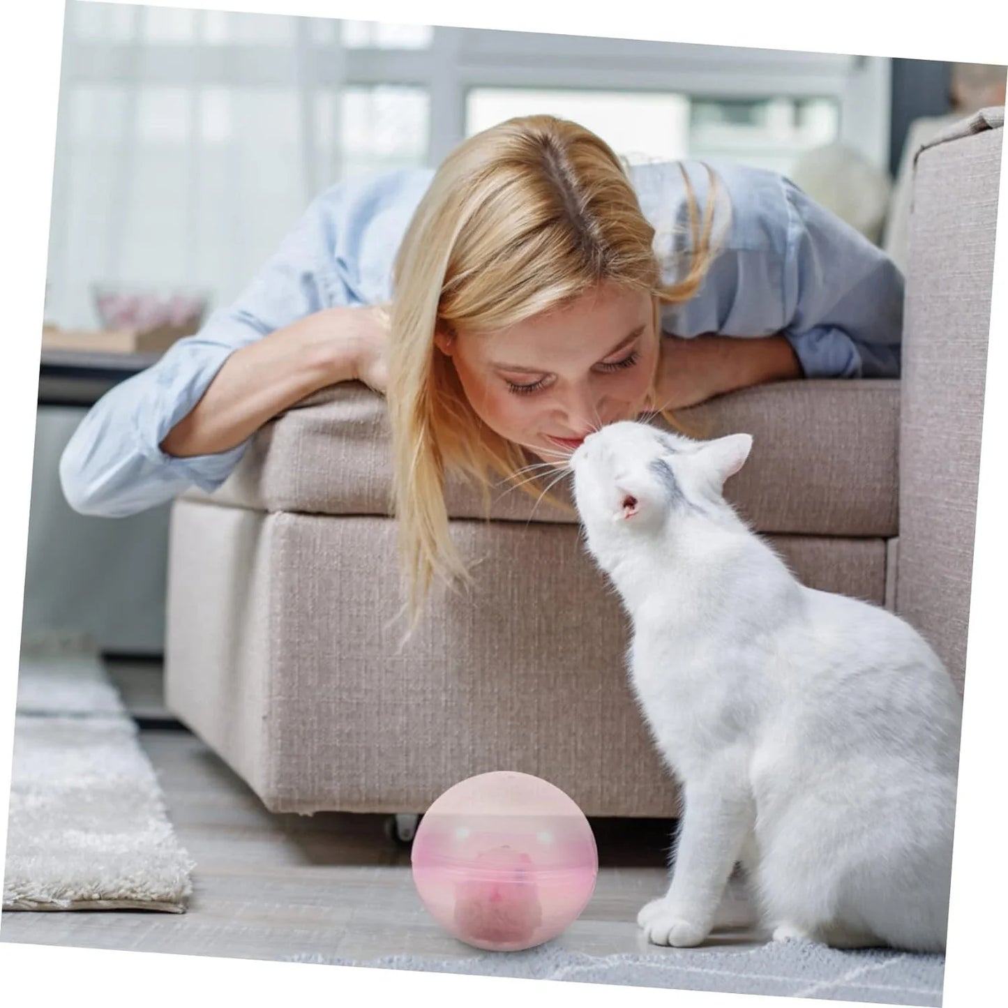 Soft and Exciting Plush Rabbit Cat Toy - Stimulating Indoor Mini Sports Ball for Cats, Dogs, and Children - Fun Interactive Ride