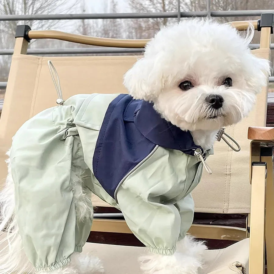 Pet Waterproof Raincoat,  Four-legged Work Jacket, Patchwork Windproof Cat Dog Coats,  Jackets Keep Warm,  Jumpsuit , Coats Accessories