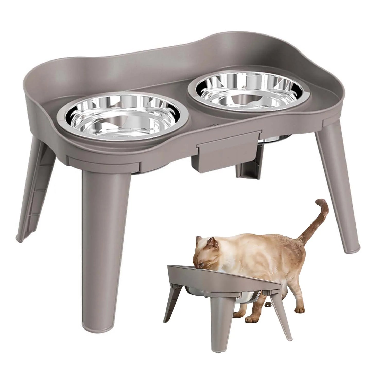 Raised Stand Elevated Dog Feeder, Non-Slip and No Spill Design Bowl, Pet Supplies Suitable for Improve Posture and Comfort ,-US