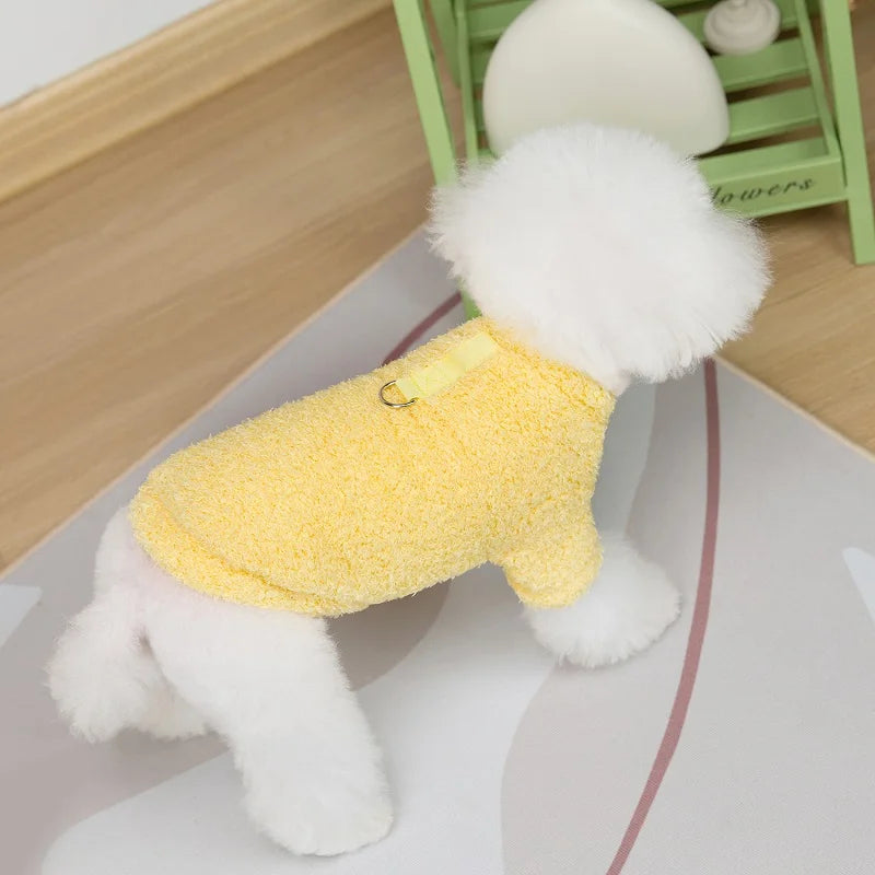 Fleece Dog Clothes Solid Warm Hoodie Sweater Chihuahua Yorkies Coat for Small Medium Dog Puppy Jacket Pet Apparel