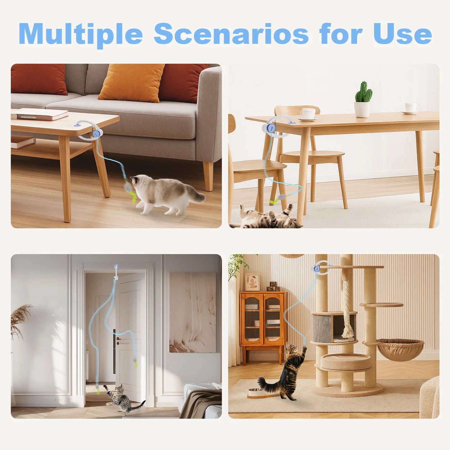 Cat Toys, Electric Door Hanging Cat Toy , Interactive Cat Toy , USB Rechargeable Self Play Toy ,Retractable Kitten Toys