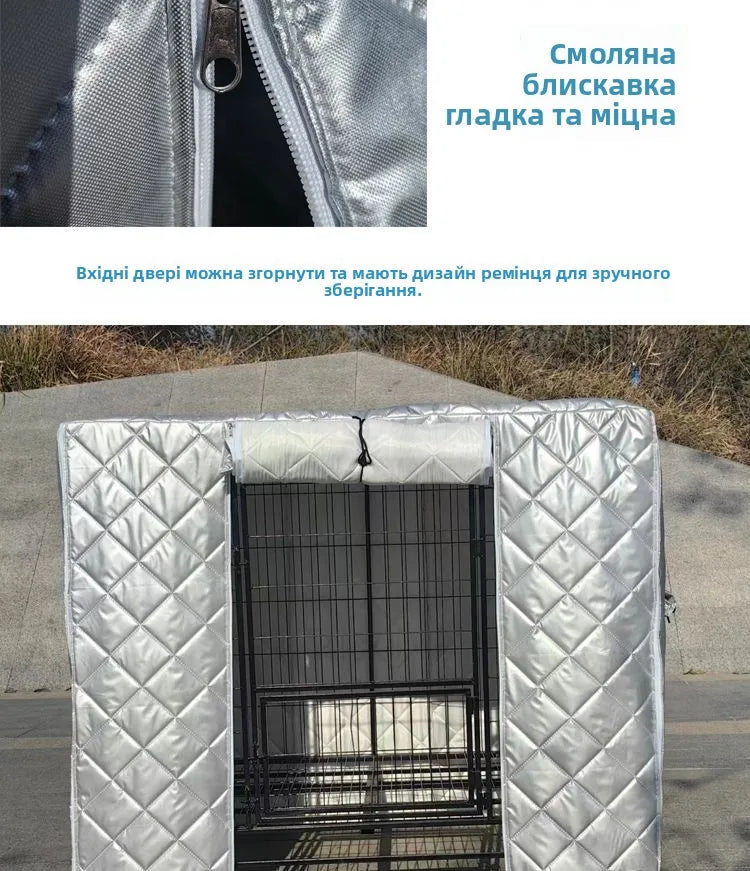 Cotton Waterproof Dog Cage Cover for warmth, Winter Outdoor shelter for Strays And Dogs Double Layer Warmth ,Ox Cloth Material