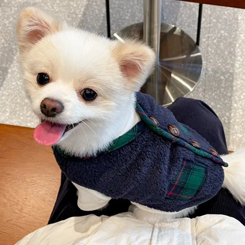 Warm Plaid Sweater for Dogs And Autumn Winter Pet Clothes ,Teddy Bichon, Pomeranian, Schnauzer, Little Dog Clothes
