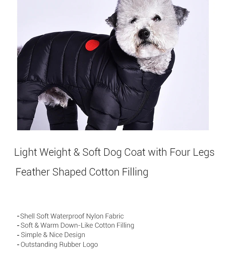 Winter Dog Clothes , Overalls for Small Medium Dogs,  Luxury Fashion Lightweight Down-Like Cotton Padded, Puppy Coat Soft Warm Jacket