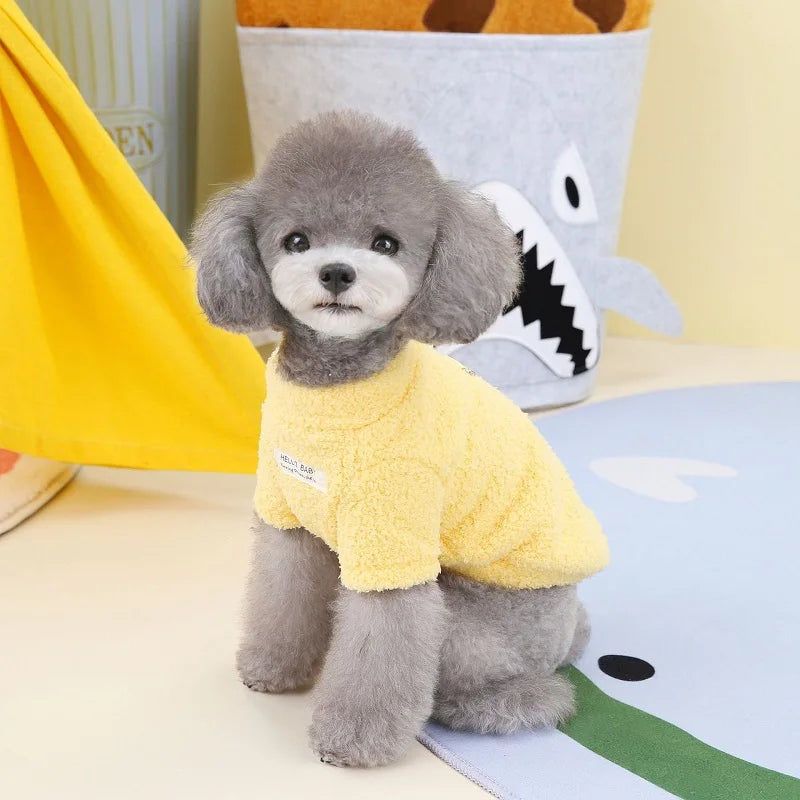 Fleece Dog Clothes Solid Warm Hoodie Sweater Chihuahua Yorkies Coat for Small Medium Dog Puppy Jacket Pet Apparel