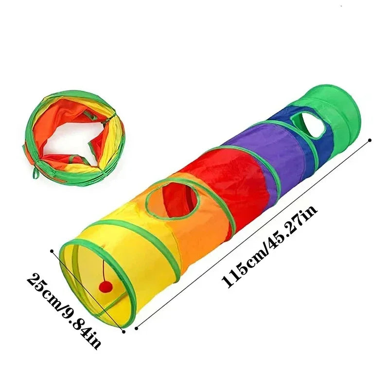 Wear-resistant Cat Play Tunnel Foldable Pet Animal Tunnels with Crinkle Playing Toy for Cats Guinea Pig Rabbits Funny Cat Supply