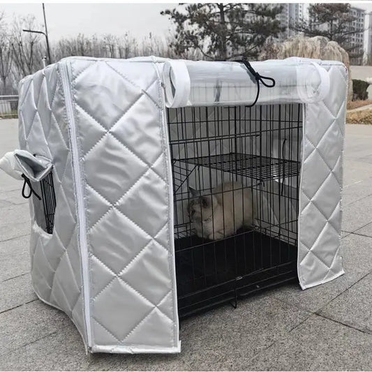 Cotton Waterproof Dog Cage Cover for warmth, Winter Outdoor shelter for Strays And Dogs Double Layer Warmth ,Ox Cloth Material