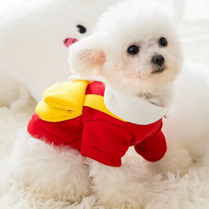 Winter Dog Clothes , Cute Cartoon Dog Warm Hoodie, Chihuahua, French Bulldog, Sweatshirt Puppy Outfit, Coat Pet, Dog Costume