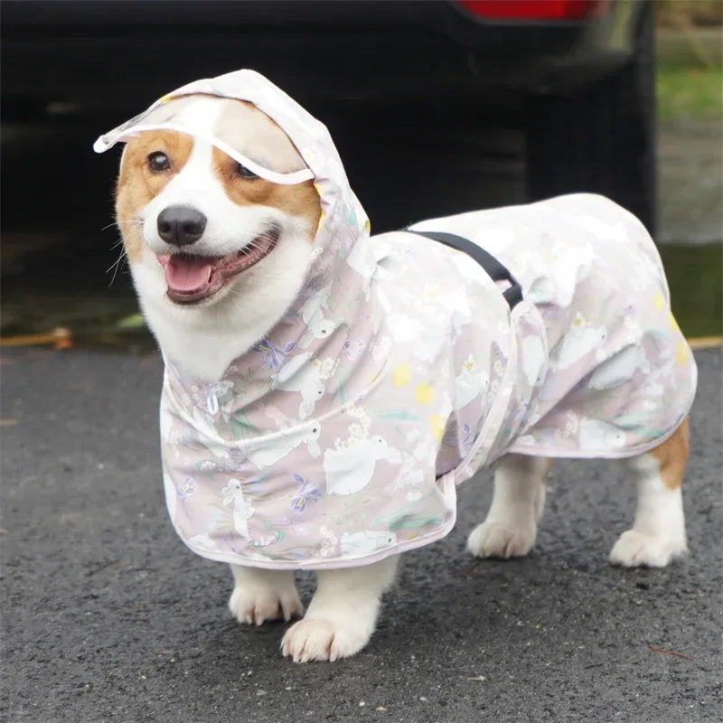 Rainy Season Puppy Dog Raincoat Waterproof , Pet Clothes for Dogs, mascotas Apparel Impermeable ,Corgi ,Shiba, Inu Rain Coats and larger dogs