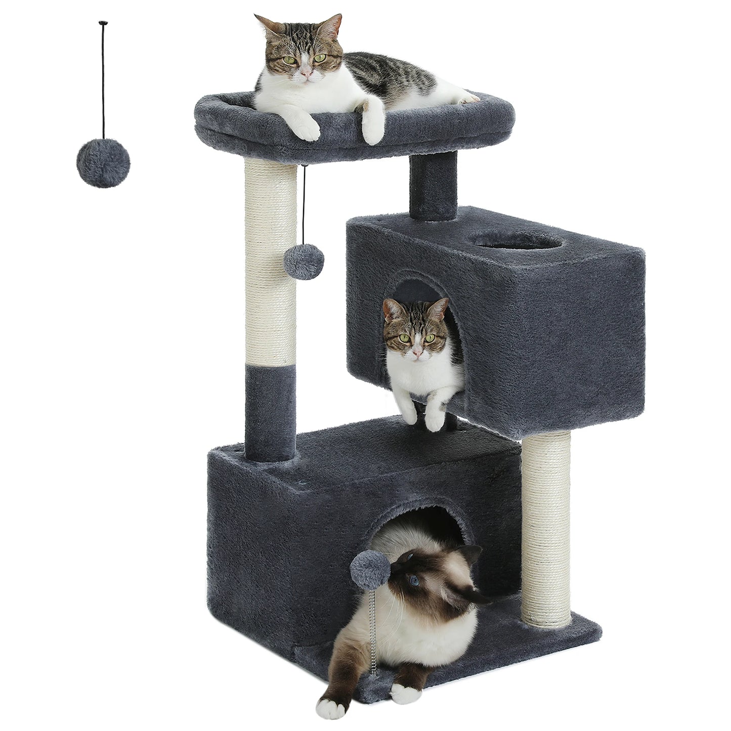 Large Cat Tree for Indoor Cats , Multi-Level Cat Tower with Spacious Condos , Sisal Scratching Pad, Kitten House, Accessories Cat Toys