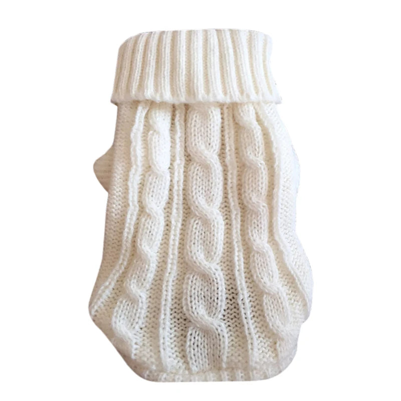 Pure Color Small Medium Pet Dog Sweaters Winter Pet Clothes Warm Sweater Coat Outfit for Cats Clothes Woolly Soft Dog