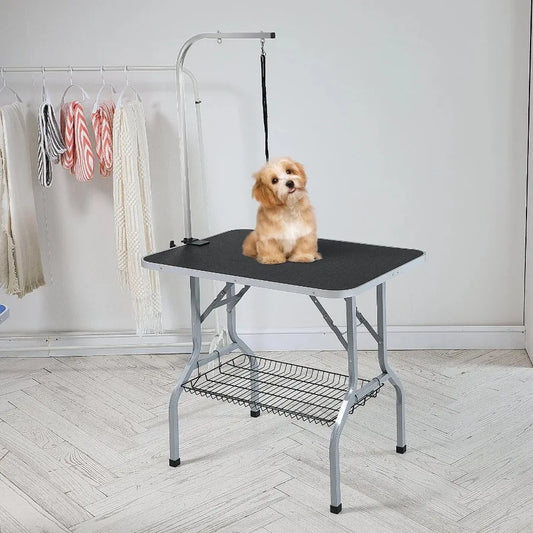Pet Grooming Table Arm with Clamp, 36''x24'' Dog Grooming Station, Foldable Pets Grooming Stand for Medium and Small Dogs