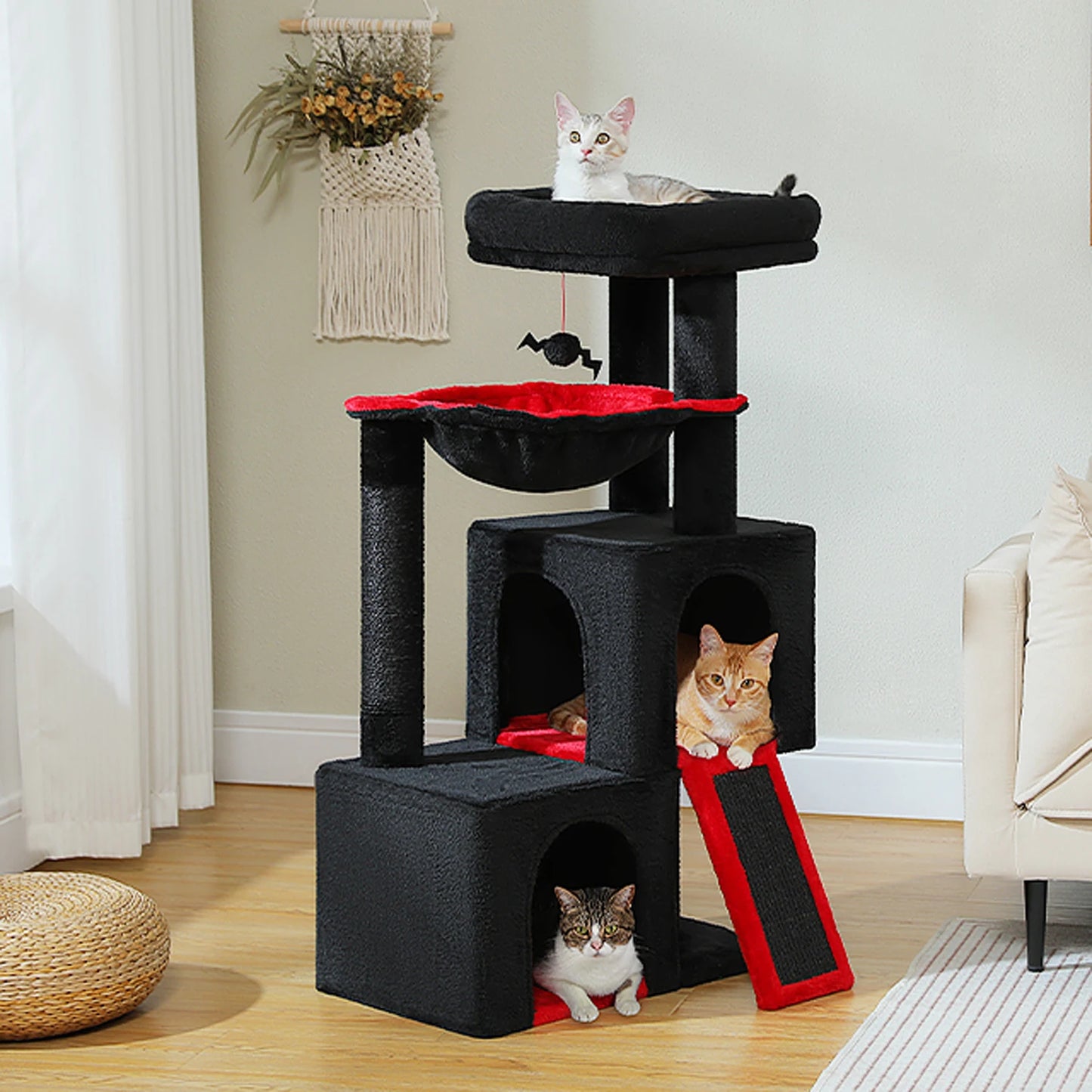 Large Cat Tree for Indoor Cats , Multi-Level Cat Tower with Spacious Condos , Sisal Scratching Pad, Kitten House, Accessories Cat Toys