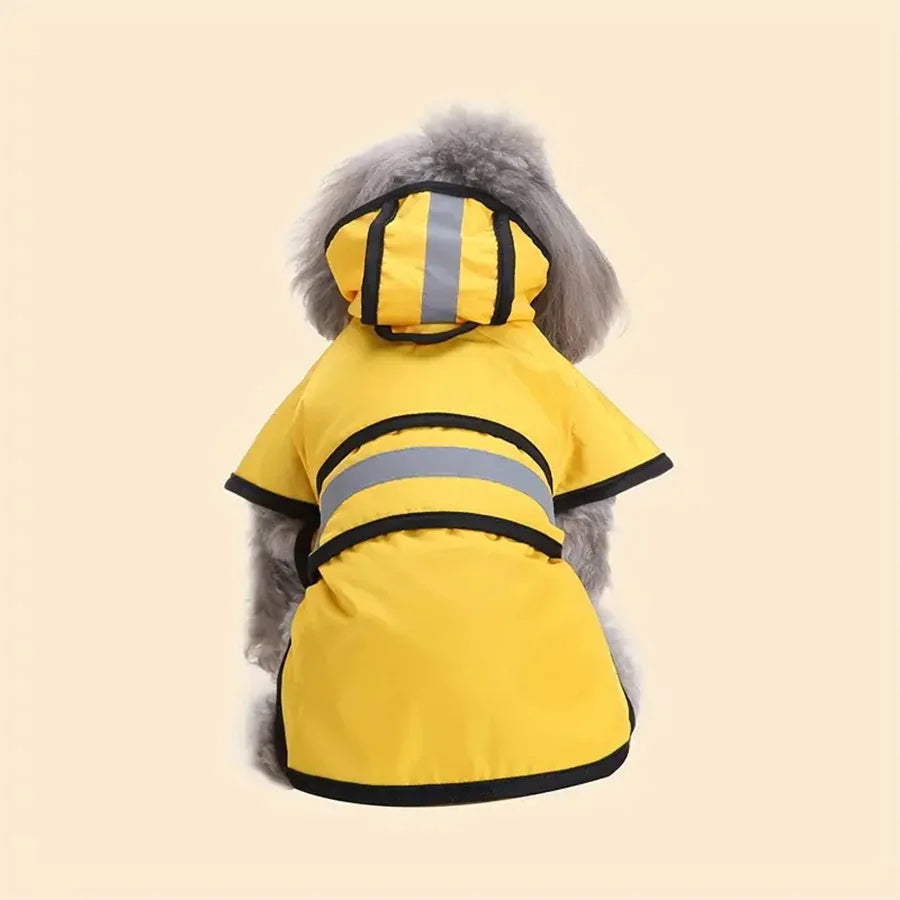 Dog Raincoat -Adjustable Waterproof & Windproof.  Keep Your Pet Dry And Comfortable.  Blue and Yellow