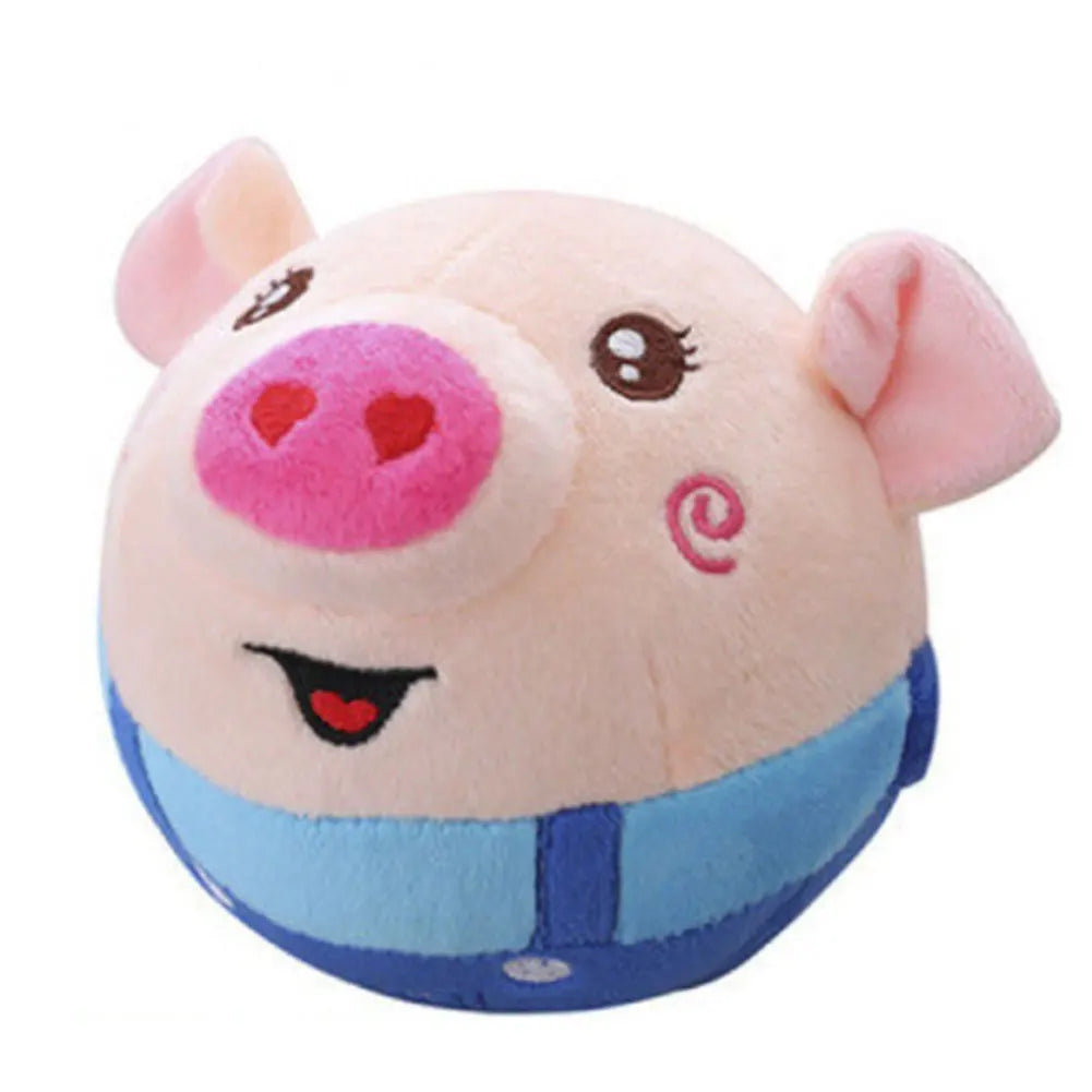 Cartoon Animal Active Moving Pet Plush Toy, USB Rechargeable Interactive Dog Toys, Pet Bouncing Balls for Dogs Cats