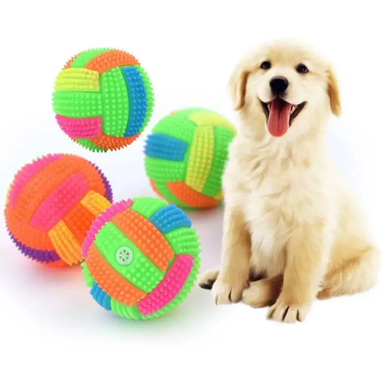 Glowing Ball Dog Toy,  Led Puppy Bouncy Chew Dog Ball , Molar Toy Pet Color Light Ball, Interactive Toys for Cats Small Dogs