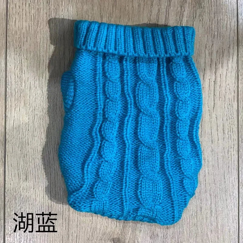 Pure Color Small Medium Pet Dog Sweaters Winter Pet Clothes Warm Sweater Coat Outfit for Cats Clothes Woolly Soft Dog