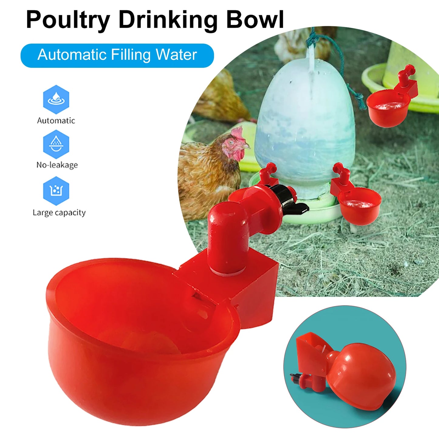 36-1PCS Chicken Drinking Cup, Automatic Drinker Chicken Feeder Poultry ,Waterer Drinking Water Feeder for Chicks ,Duck, Goose ,Quail