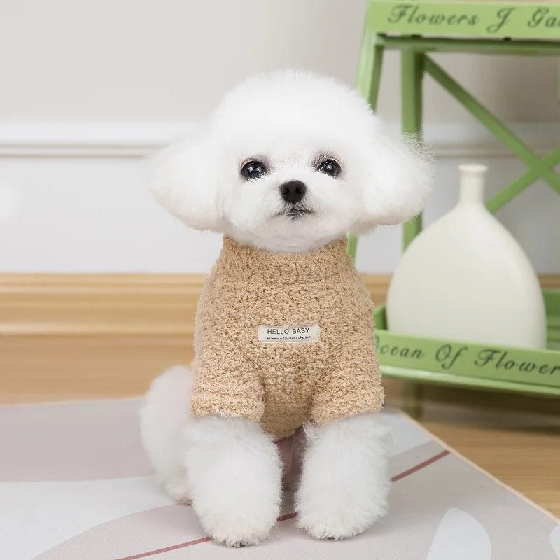 Fleece Dog Clothes Solid Warm Hoodie Sweater Chihuahua Yorkies Coat for Small Medium Dog Puppy Jacket Pet Apparel