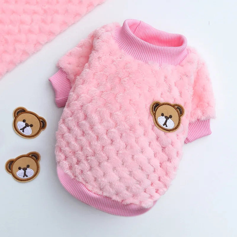 Winter Pet Dog Clothes,  Bear Print Dog Hoodie,  Soft Warm Puppy Sweatshirt , Chihuahua, French Bulldog, Coat Jacket Fashion, Dog Costume