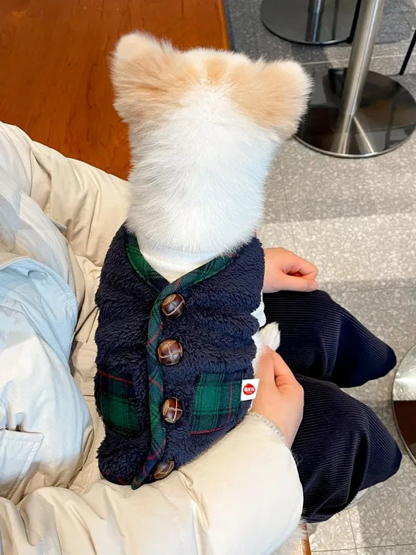 Warm Plaid Sweater for Dogs And Autumn Winter Pet Clothes ,Teddy Bichon, Pomeranian, Schnauzer, Little Dog Clothes