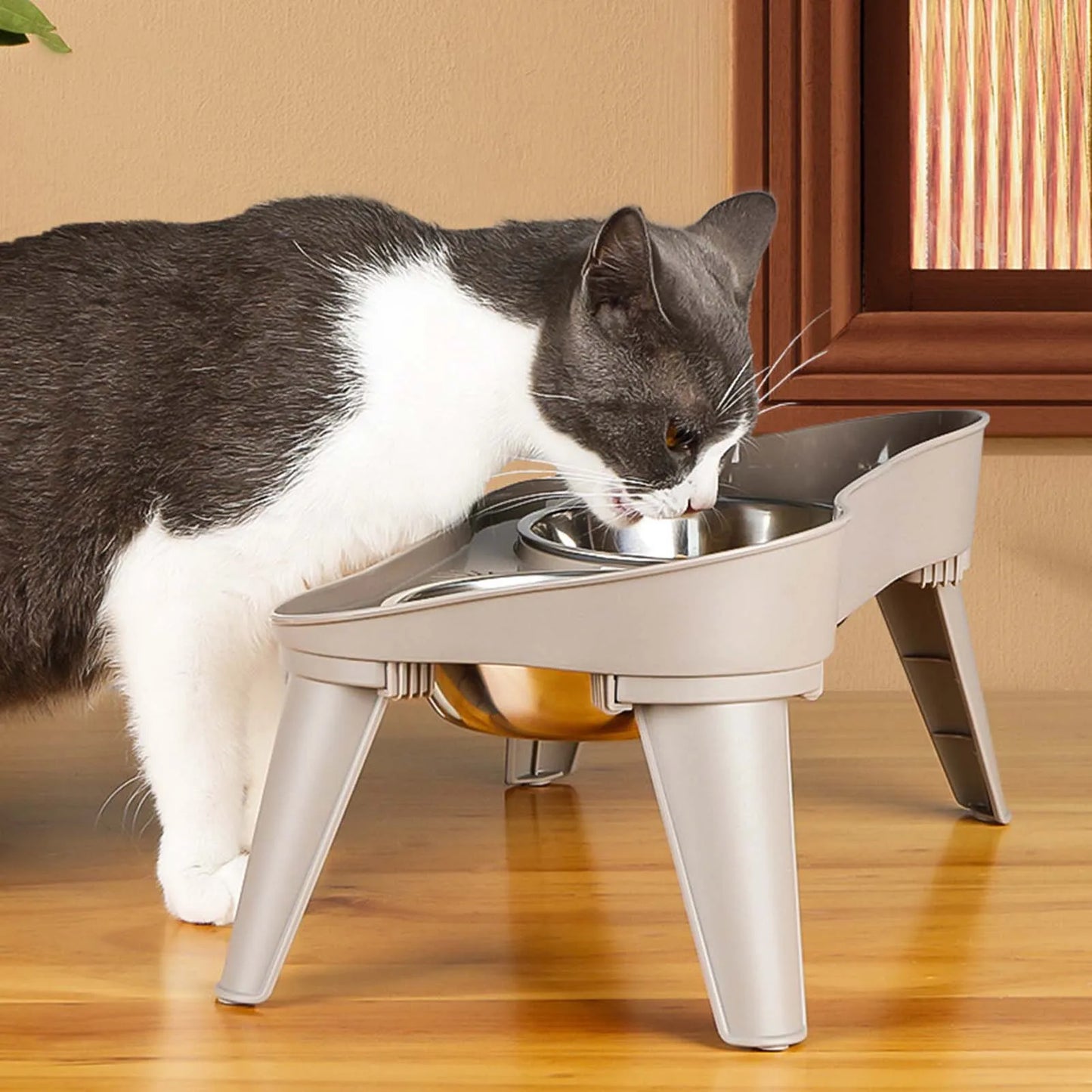 Raised Stand Elevated Dog Feeder, Non-Slip and No Spill Design Bowl, Pet Supplies Suitable for Improve Posture and Comfort ,-US