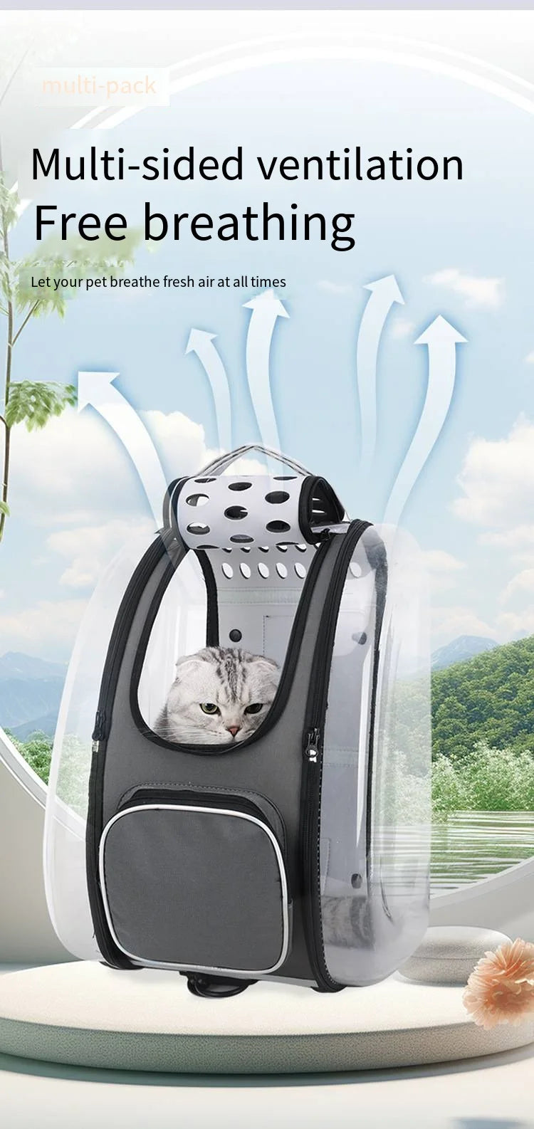 New Pet Stroller for Outdoor Travel, Lightweight, Foldable and Detachable, Suitable for Small and Medium-sized Dogs and Cats 202