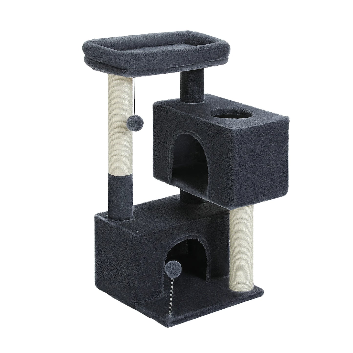 Small Cat Tree, Cat Tower with Natural Sisal Scratching Post, Spacious Top Perch, Private Cat Condo, Perfect for Indoor Cats,,Cat Toy