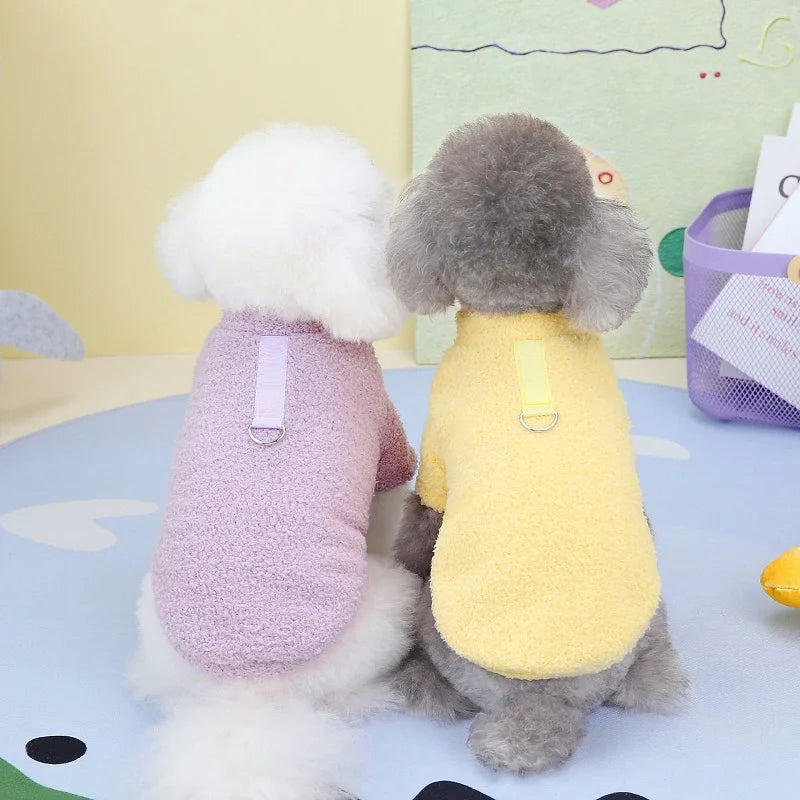 Fleece Dog Clothes Solid Warm Hoodie Sweater Chihuahua Yorkies Coat for Small Medium Dog Puppy Jacket Pet Apparel