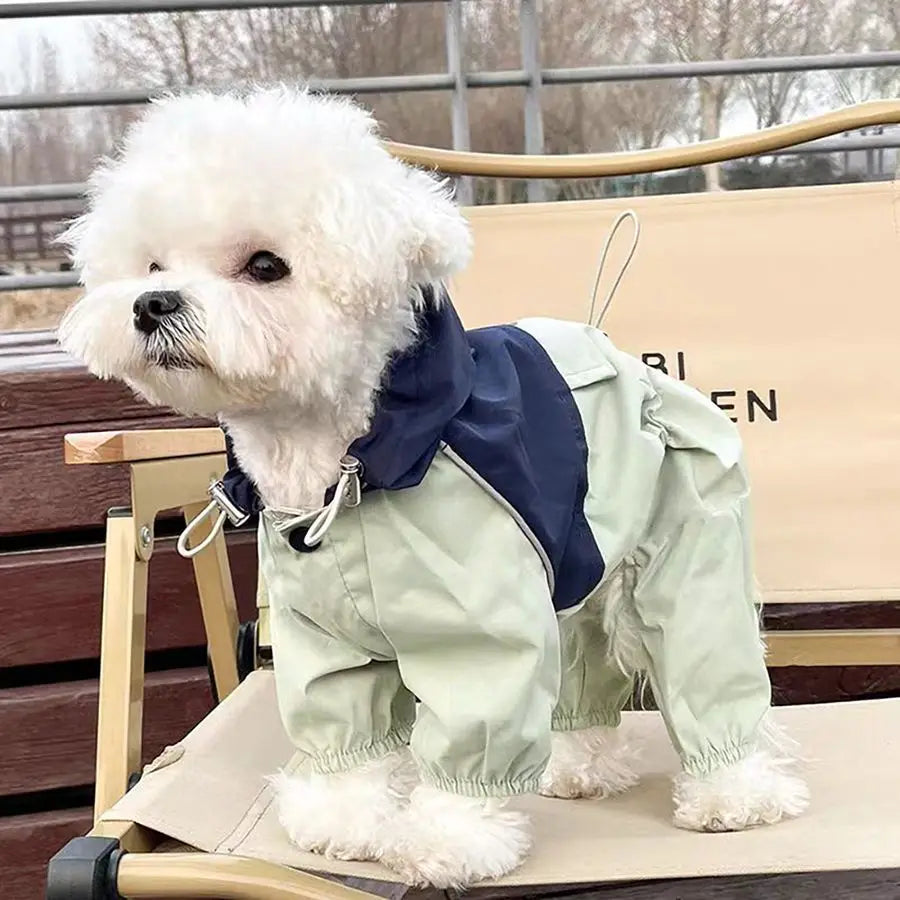 Pet Waterproof Raincoat,  Four-legged Work Jacket, Patchwork Windproof Cat Dog Coats,  Jackets Keep Warm,  Jumpsuit , Coats Accessories