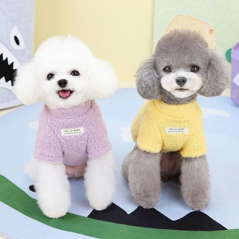 Fleece Dog Clothes Solid Warm Hoodie Sweater Chihuahua Yorkies Coat for Small Medium Dog Puppy Jacket Pet Apparel