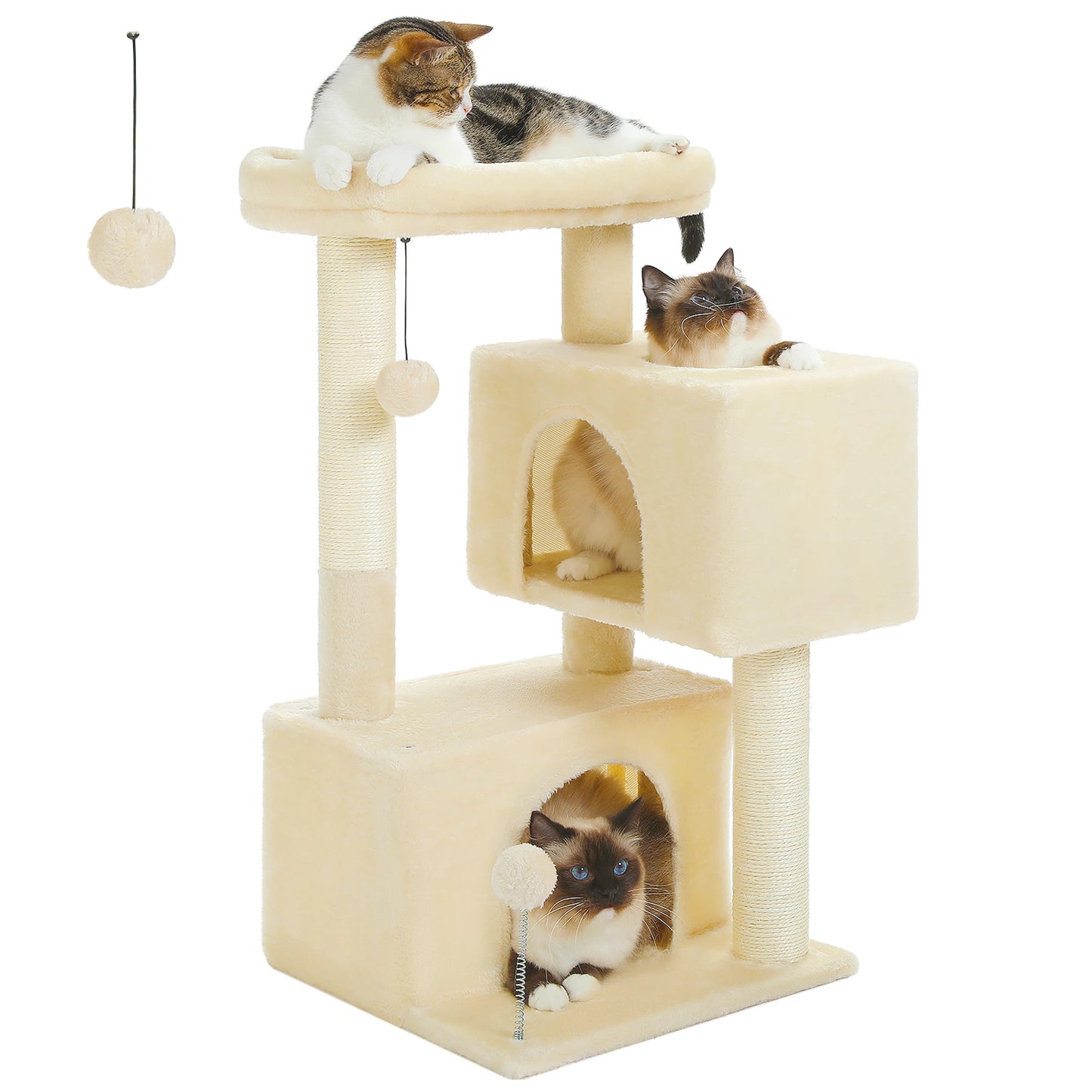 Large Cat Tree for Indoor Cats , Multi-Level Cat Tower with Spacious Condos , Sisal Scratching Pad, Kitten House, Accessories Cat Toys