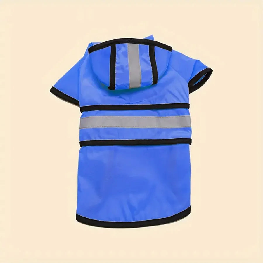 Dog Raincoat -Adjustable Waterproof & Windproof.  Keep Your Pet Dry And Comfortable.  Blue and Yellow