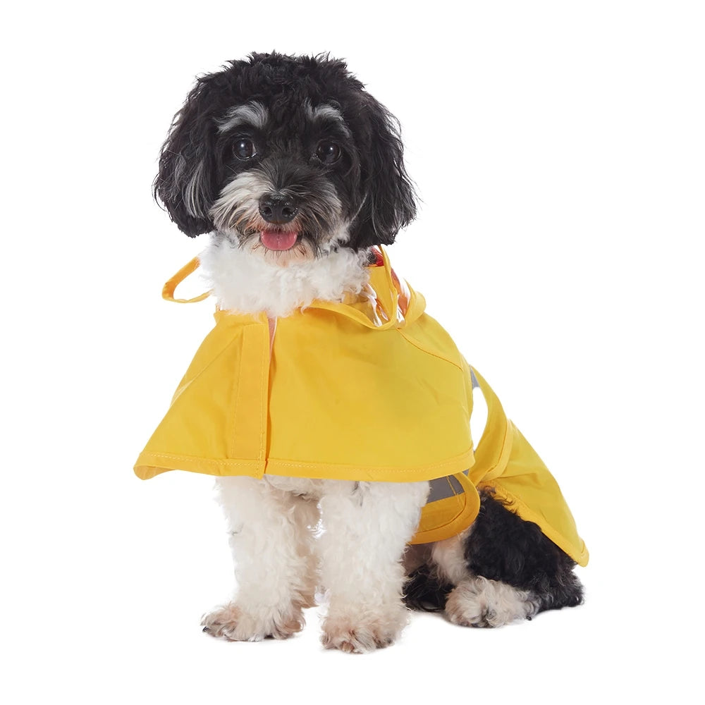 Fashionable Reflective Pet Dog Raincoat, Cute Animal Raincoat Pet Hooded Waterproof Jacket, Clothes Dog Clothes for Big Dogs
