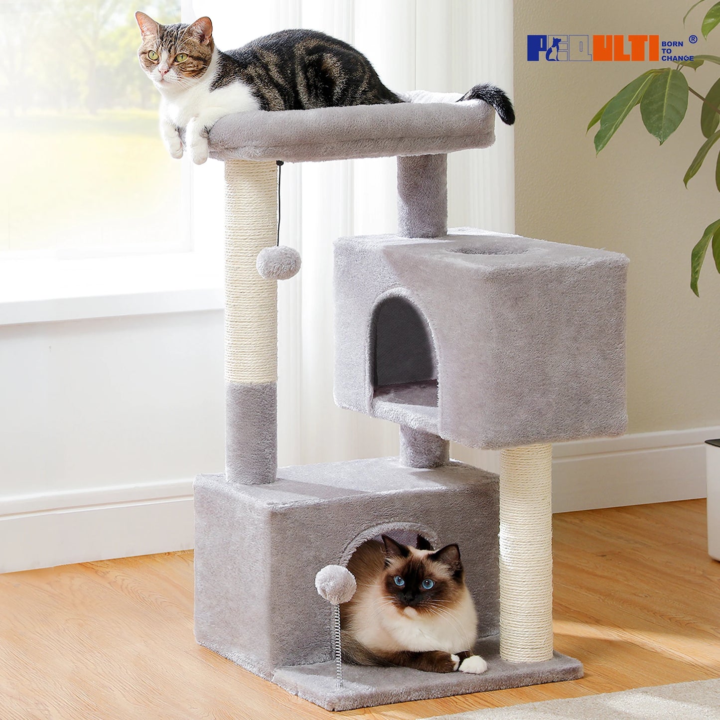 Large Cat Tree for Indoor Cats , Multi-Level Cat Tower with Spacious Condos , Sisal Scratching Pad, Kitten House, Accessories Cat Toys