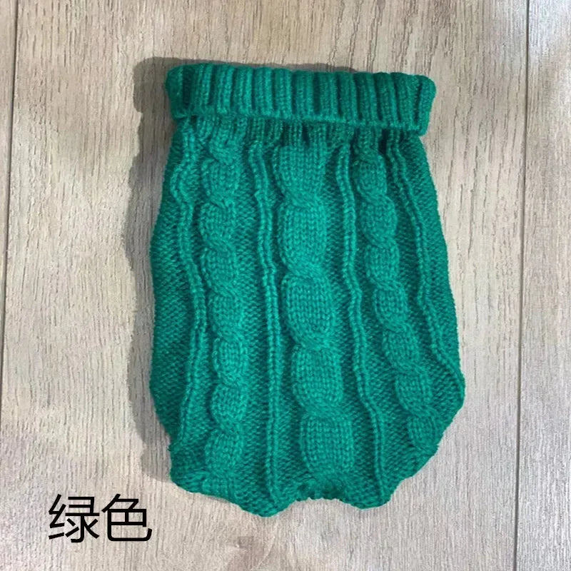 Pure Color Small Medium Pet Dog Sweaters Winter Pet Clothes Warm Sweater Coat Outfit for Cats Clothes Woolly Soft Dog