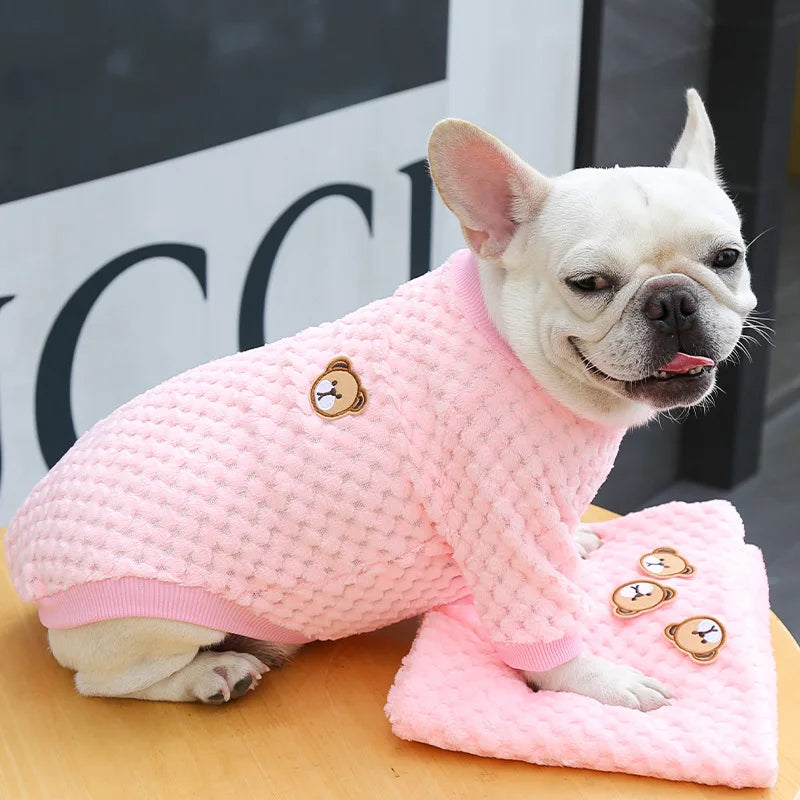 Winter Pet Dog Clothes,  Bear Print Dog Hoodie,  Soft Warm Puppy Sweatshirt , Chihuahua, French Bulldog, Coat Jacket Fashion, Dog Costume
