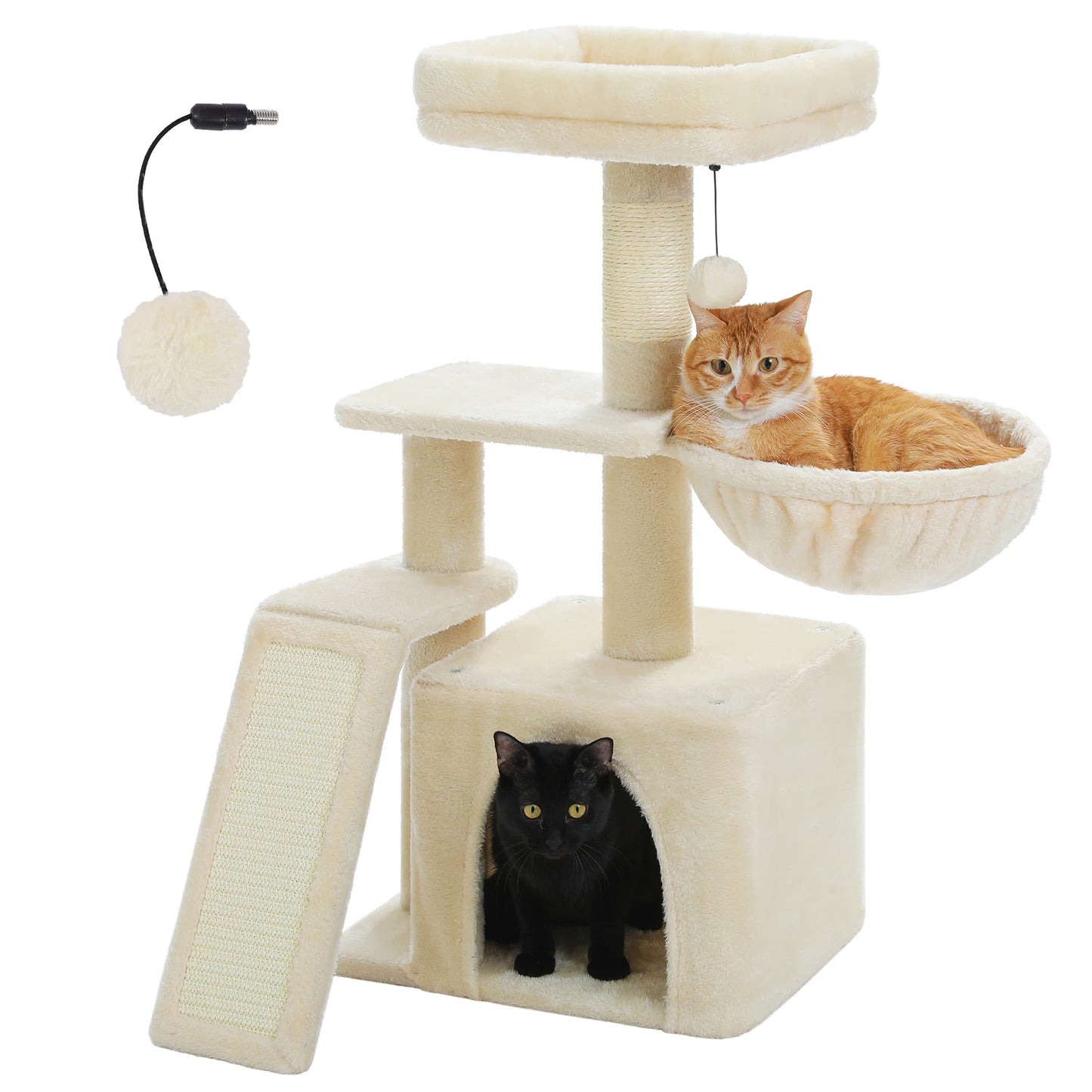 Small Cat Tree, Cat Tower with Natural Sisal Scratching Post, Spacious Top Perch, Private Cat Condo, Perfect for Indoor Cats,,Cat Toy