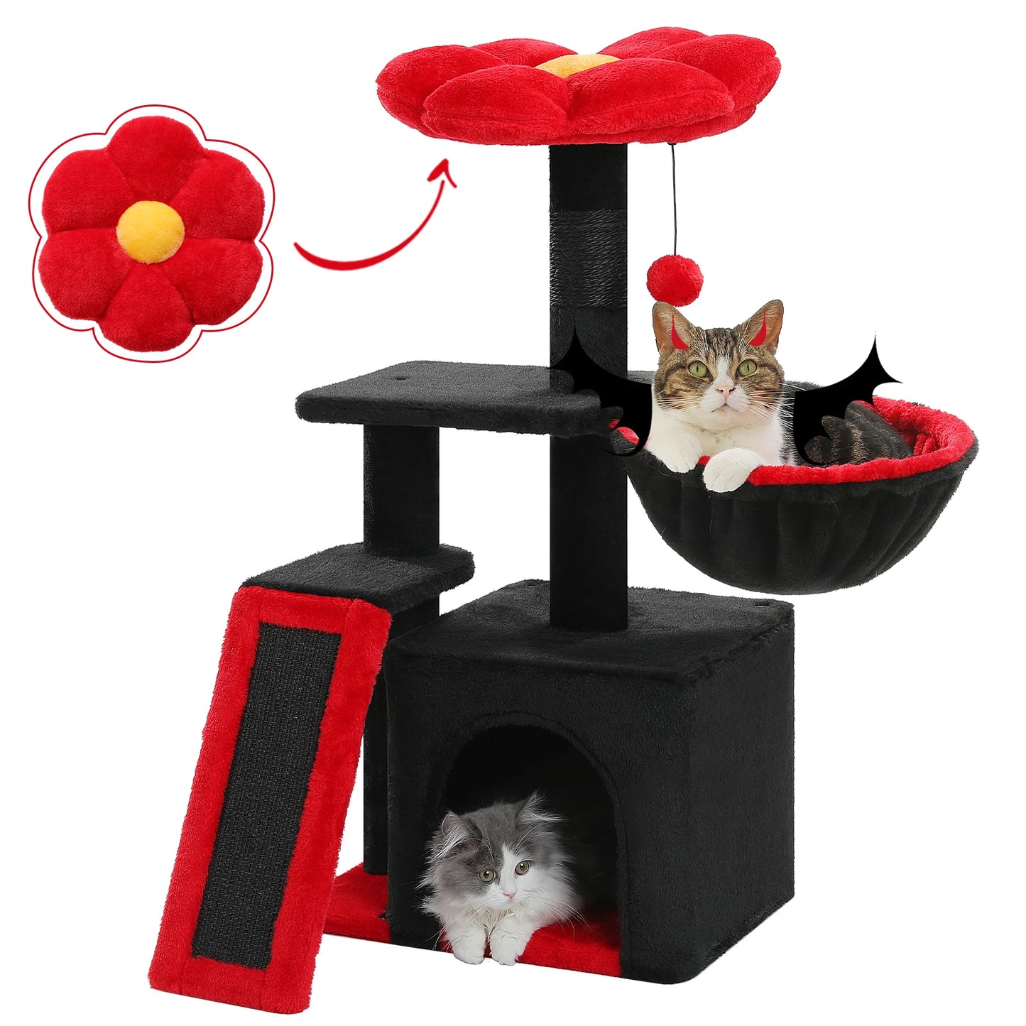 Small Cat Tree, Cat Tower with Natural Sisal Scratching Post, Spacious Top Perch, Private Cat Condo, Perfect for Indoor Cats,,Cat Toy