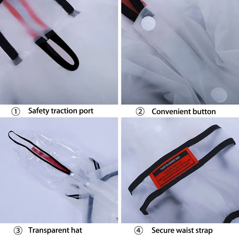 Dog Raincoat, Puppy Four Feet Hooded Transparent Waterproof Windproof Teddy ,Small , Large Dogs Rain Out Clothes For Pets