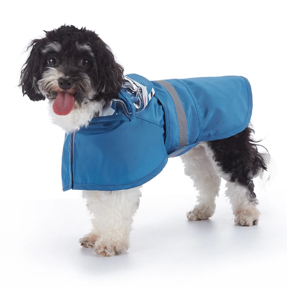 Fashionable Reflective Pet Dog Raincoat, Cute Animal Raincoat Pet Hooded Waterproof Jacket, Clothes Dog Clothes for Big Dogs