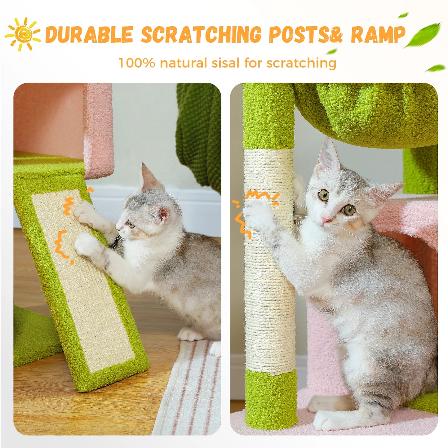 Large Cat Tree for Indoor Cats , Multi-Level Cat Tower with Spacious Condos , Sisal Scratching Pad, Kitten House, Accessories Cat Toys