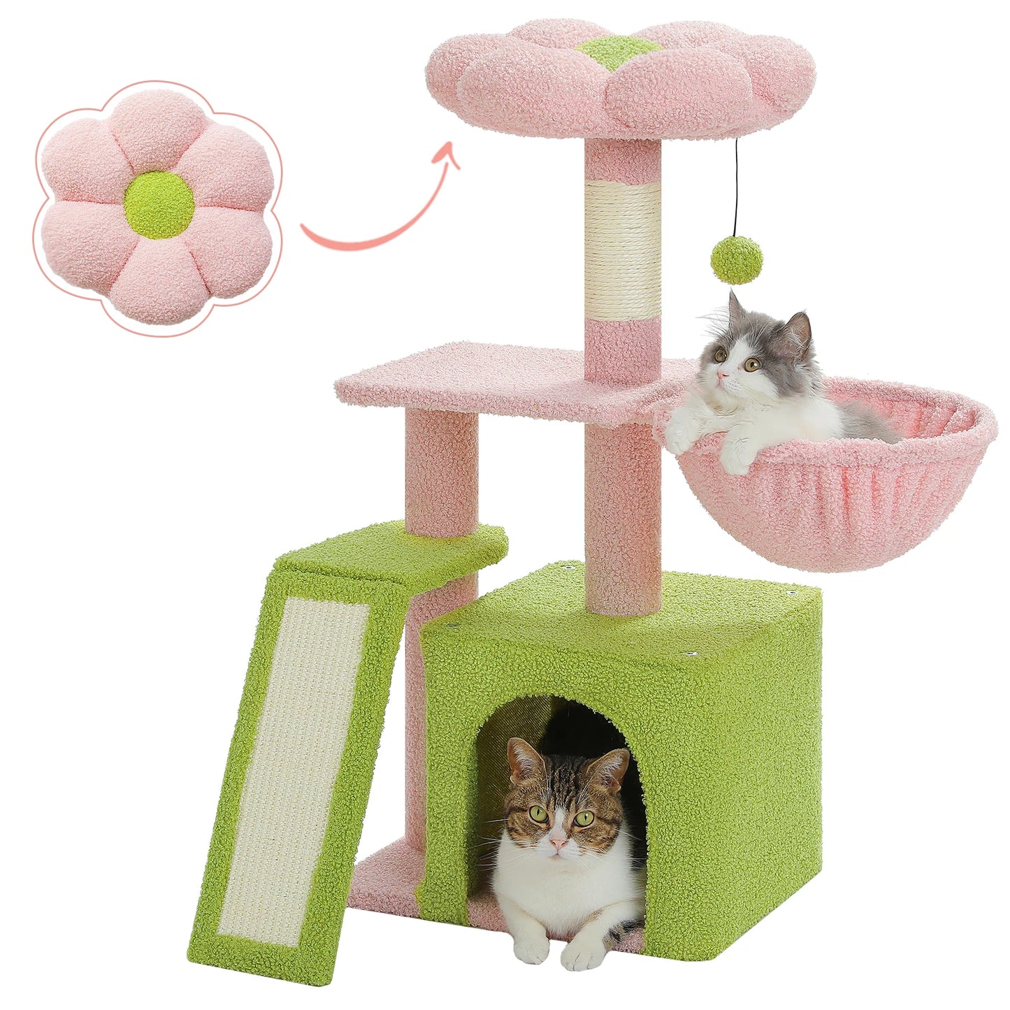Small Cat Tree, Cat Tower with Natural Sisal Scratching Post, Spacious Top Perch, Private Cat Condo, Perfect for Indoor Cats,,Cat Toy