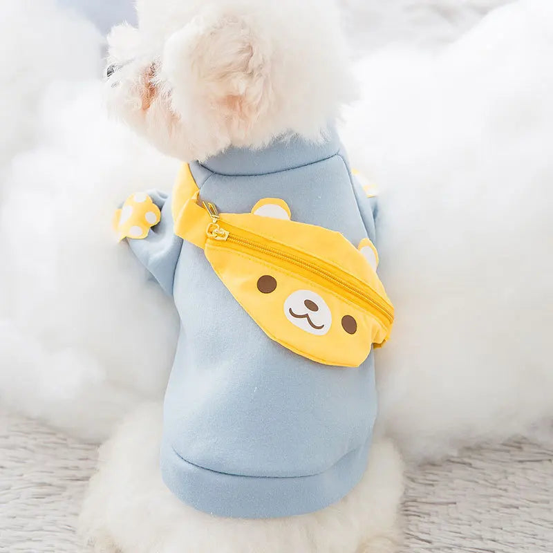 Winter Dog Clothes , Cute Cartoon Dog Warm Hoodie, Chihuahua, French Bulldog, Sweatshirt Puppy Outfit, Coat Pet, Dog Costume