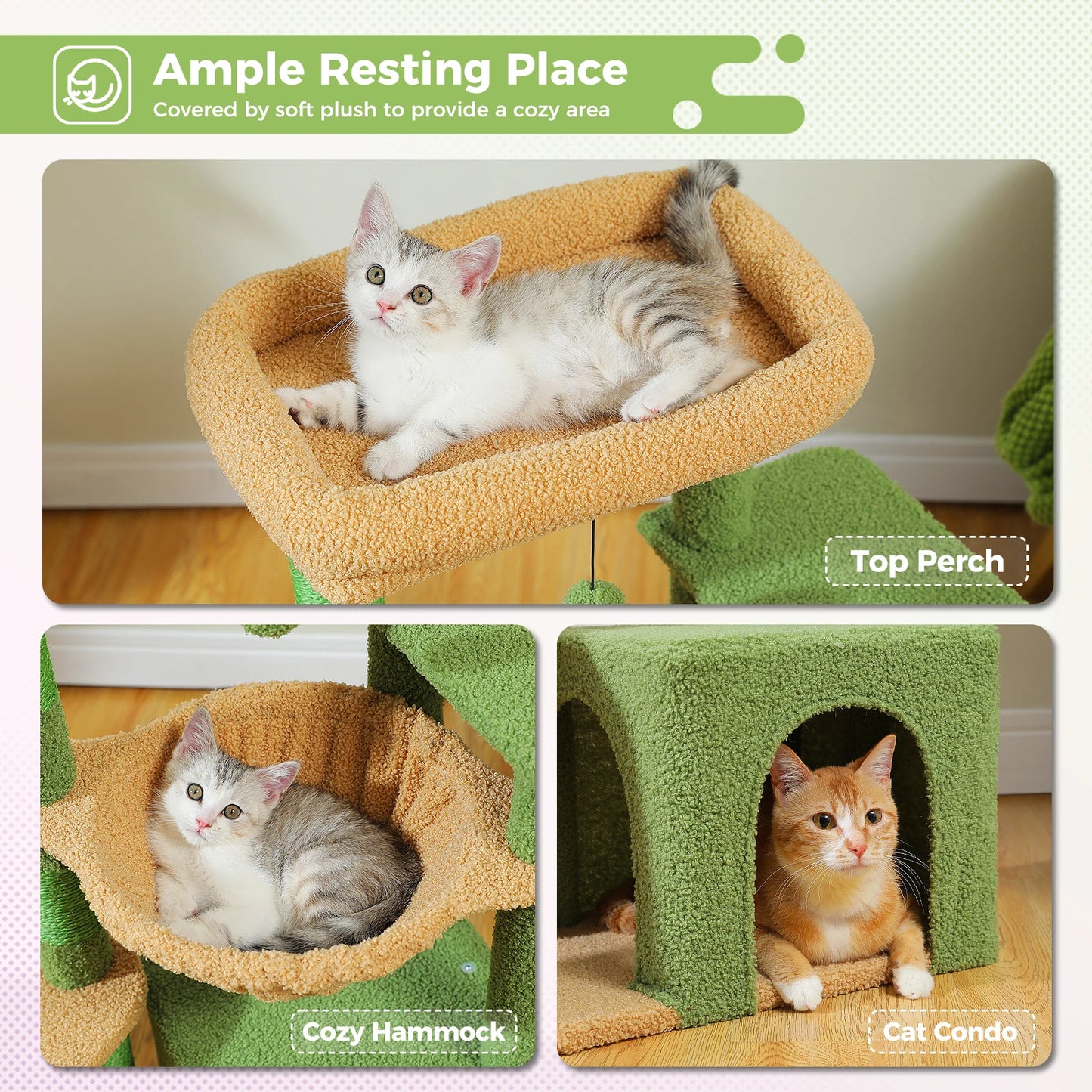 Small Cat Tree, Cat Tower with Natural Sisal Scratching Post, Spacious Top Perch, Private Cat Condo, Perfect for Indoor Cats,,Cat Toy
