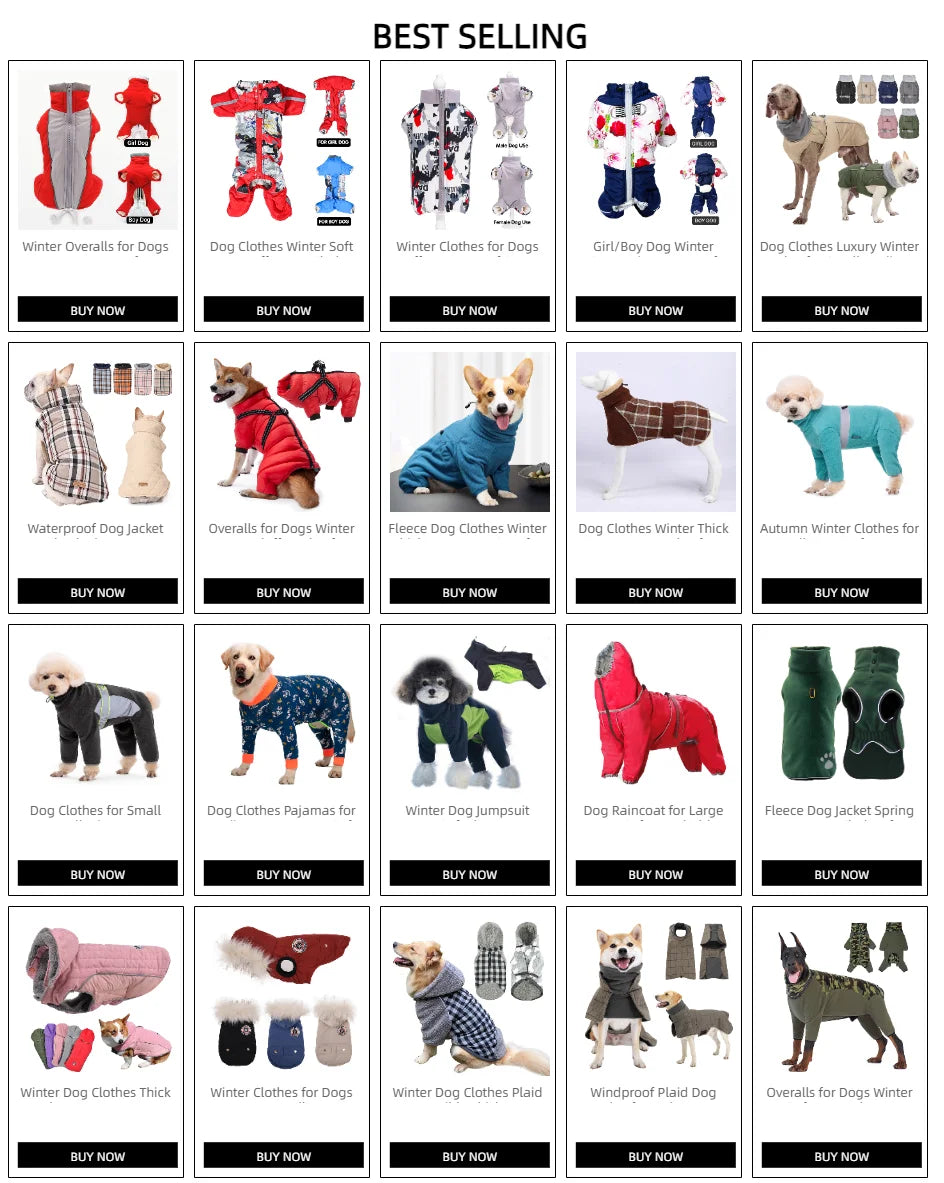 Winter Dog Clothes , Overalls for Small Medium Dogs,  Luxury Fashion Lightweight Down-Like Cotton Padded, Puppy Coat Soft Warm Jacket