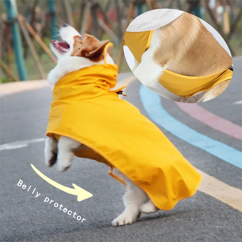 Rainy Season Puppy Dog Raincoat Waterproof , Pet Clothes for Dogs, mascotas Apparel Impermeable ,Corgi ,Shiba, Inu Rain Coats and larger dogs