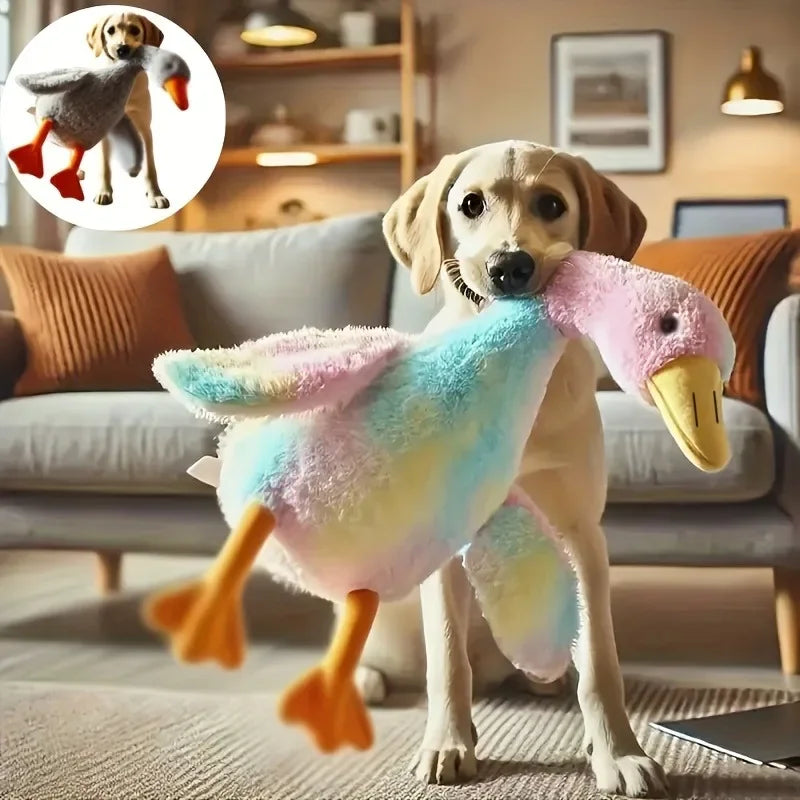 Soft Colorful Duck Plush Toy for Cats Dogs,  Relax Pet Companion ,  Anxiety-Relieving, Dog Buddy,  Energy Release Gift for Pets